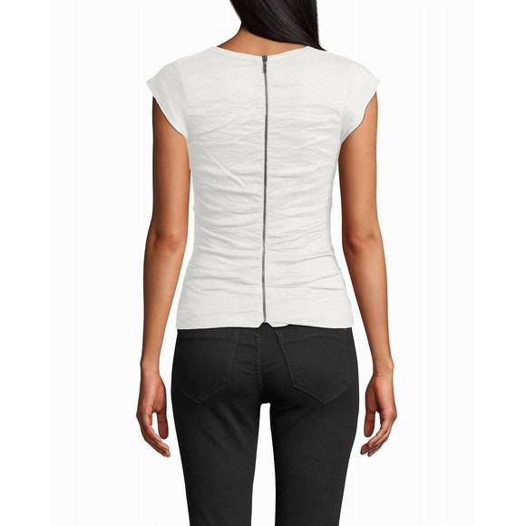 NEW NICOLE MILLER cotton metal logan top in white